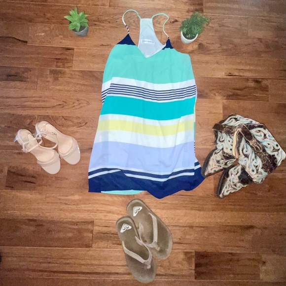 ⭐️NWOT SAVED BY THE DRESS MINT AND NAVY STRIPED TANK SHORT DRESS SZ SM - Picture 10 of 15